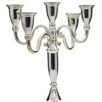 Kandelaar 22cm 5 pits Zilver