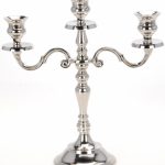Kandelaar 29cm 3-pits Zilver