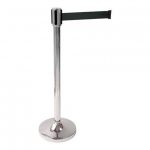 Afzetpaal chroom met 200cm zwart snelband