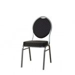 Stackchair zwart ronde rug