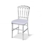 Stoel Napoleon transparant met witte zitting