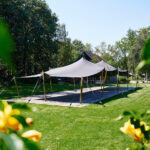 Stretchtent 10m x 7.5m Taupe kleur