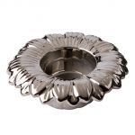 Waxinelichthouder bloem verzilverd