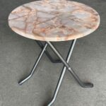 Terrastafel marmerblad 70cm ø